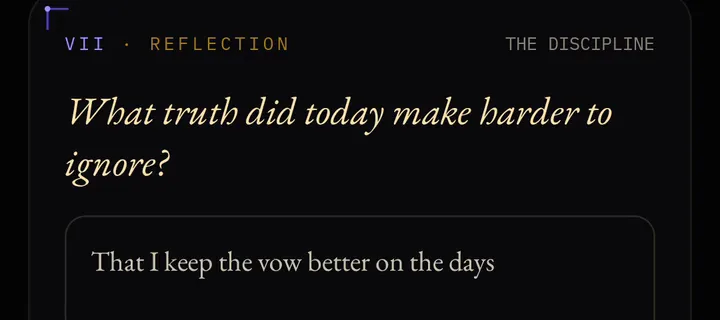 A line written into the evening Reflection